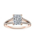 thumbnail image 1 of 0.70 Carat Brilliant Radiant Cut Real Diamond Elegant Solitaire with Accents Wedding Ring for Women Solid 18K Rose Gold Size 10, 1 of 8