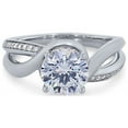 thumbnail image 1 of 0.70 Carat Brilliant Round Cut Genuine Diamond Solitaire with Accents Wonderful Ring for Ladies Solid 14K White Gold Size 10.5, 1 of 6