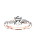 thumbnail image 1 of 0.70 Carat Brilliant Round Cut Natural Diamond Elegant Solitaire with Accents Ring for her Solid 18K White Gold Size 9.5, 1 of 9