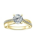 thumbnail image 1 of 0.70 Carat Brilliant Round Cut Natural Diamond Solitaire with Accents Beautiful Ring for Engagement Solid 18K Yellow Gold Size 9, 1 of 8