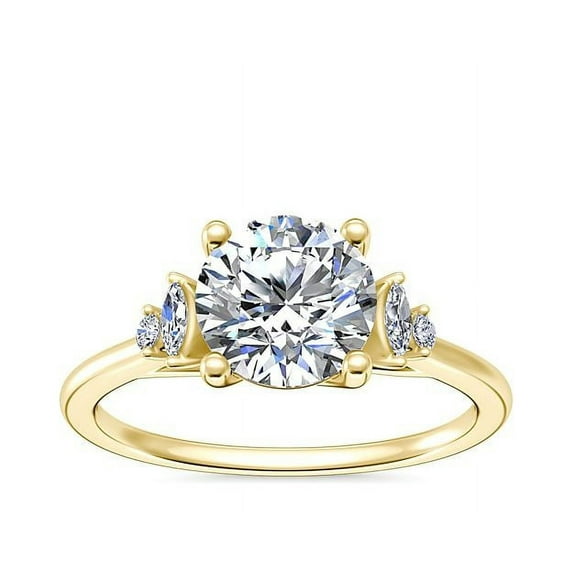 0.70 Carat Brilliant Round Cut Real Diamond Elegant Solitaire Wedding Ring for Women Solid 18K Yellow Gold Size 10
