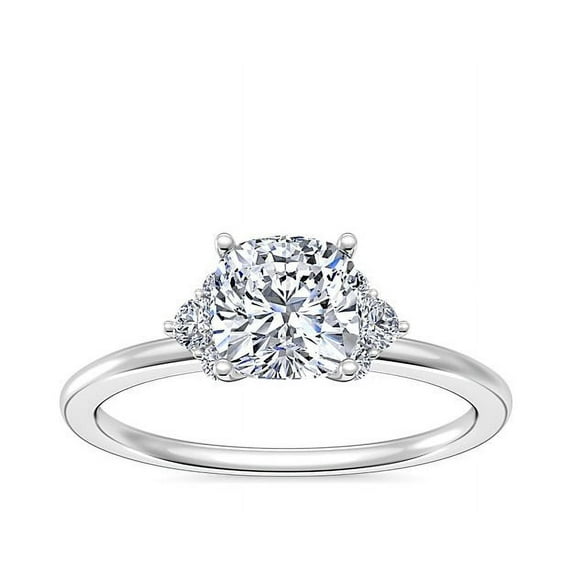 0.70 Carat Color F-G, Clarity VS1, Cushion Cut Natural Diamond Unique Halo Ring for Anniversary & Wedding Solid 18K White Gold Size 4