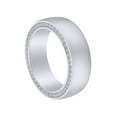 thumbnail image 1 of AFFY 0.70 Carat (Cttw) Round Natural White Diamond Men's Brushed 7MM Wide Wedding Band Ring in 14K Solid White Gold, 1 of 1