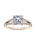 thumbnail image 1 of 0.70 Carat Excellent Asscher Cut Natural Diamond Unique Solitaire with Accents Ring for Women Solid 18K Rose Gold Size 8.5, 1 of 8