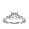 thumbnail image 1 of 0.70 Carat Excellent Asscher Cut Real Diamond New Design Solitaire with Accents Ring for Wedding and Engagement Solid 14K White Gold Size 11, 1 of 6