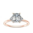 thumbnail image 1 of 0.70 Carat Excellent Emerald Cut Natural Diamond Unique Halo Ring for Women Solid 18K Rose Gold Size 8.5, 1 of 8