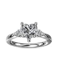 thumbnail image 1 of 0.70 Carat Excellent Heart Cut Real Diamond New Design Three Stone Ring for Wedding Solid 18K White Gold Size 11, 1 of 8