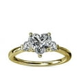 thumbnail image 1 of 0.70 Carat Excellent Heart Cut Real Diamond New Design Three Stone Ring for Wedding and Engagement Solid 14K Yellow Gold Size 11, 1 of 8