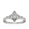 thumbnail image 1 of 0.70 Carat Excellent Marquise Cut Natural Diamond Solitaire with Accents Beautiful Ring for Women Solid 18K White Gold Size 11.5, 1 of 6