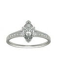 thumbnail image 1 of 0.70 Carat Excellent Marquise Shape Genuine Diamond Latest Design Solitaire with Accents Engagement Ring for Ladies Solid 18K White Gold Size 7.5, 1 of 6