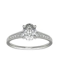 thumbnail image 1 of 0.70 Carat Excellent Oval Cut Natural Diamond Beautiful Solitaire with Accents Bridal Ring for Bride Solid 18K White Gold Size 5, 1 of 6