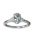 thumbnail image 1 of 0.70 Carat Excellent Oval Cut Natural Diamond Beautiful Three Stone Bridal Ring for Bride Solid 950 Platinum Size 5, 1 of 9