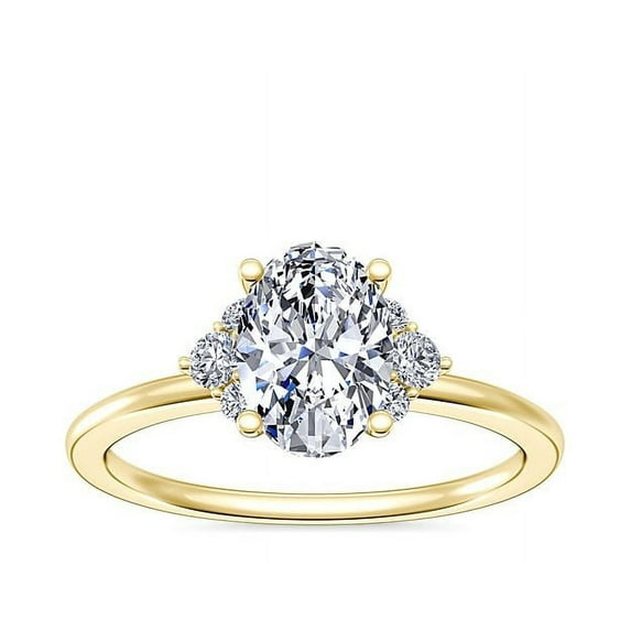 0.70 Carat Excellent Oval Cut Natural Diamond Unique Halo Ring for Engagement Solid 14K Yellow Gold Size 8.5