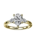 thumbnail image 1 of 0.70 Carat Excellent Pear Cut Natural Diamond Three Stone Beautiful Ring for Women in Solid 14K Yellow Gold Size 11.5, 1 of 8