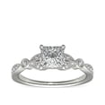 thumbnail image 1 of 0.70 Carat Excellent Princess Cut Natural Diamond Beautiful Solitaire with Accents Bridal Ring for Bride Solid 14K White Gold Size 5, 1 of 6