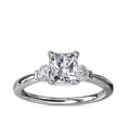 thumbnail image 1 of 0.70 Carat Excellent Radiant Cut Natural Diamond Three Stone Beautiful Ring for Women in Solid 14K White Gold Size 11.5, 1 of 8