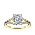 thumbnail image 1 of 0.70 Carat Excellent Radiant Cut Natural Diamond Unique Solitaire with Accents Ring for Women Solid 18K Yellow Gold Size 8.5, 1 of 8