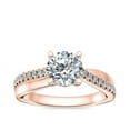 thumbnail image 1 of 0.70 Carat Excellent Round Cut Natural Diamond Solitaire with Accents Beautiful Ring for Anniversary Solid 14K Rose Gold Size 4.5, 1 of 8