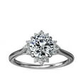 thumbnail image 1 of 0.70 Carat Excellent Round Cut Natural Diamond Unique Halo Ring for Women Solid 18K White Gold Size 8.5, 1 of 8