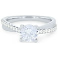thumbnail image 1 of Diamond-Capitals 0.70 Carat Round Cut Solitaire Natural Diamond (F-G/VS1) Beautiful Ring for Birthday Gift Solid 18K White Gold Size 11, 1 of 6