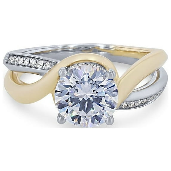 0.70 Carat Excellent Round Cut Real Diamond New Design Solitaire with Accents Ring for Wedding Solid 18K Yellow Gold Size 11