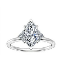 0.70 Carat Marquise Natural Diamond Elegant Halo Design Bridal Rings in Solid 14K White Gold for Women Size 7