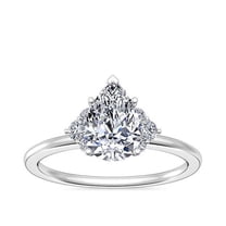 0.70 Carat Stunning Halo VS1 Pear Shape Natural Diamond Elegant Engagement Rings in Solid 14K White Gold for Ladies Size 7