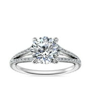 0.70 Ct Beautiful Round Shape Solitaire Genuine Diamond Wedding Ring for Gift Solid 14K White Gold Size 7 (F-G/VS1) by Caratup