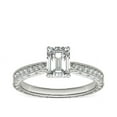 thumbnail image 1 of 0.70 Ct Brilliant Emerald Cut Genuine Diamond Sparkle Solitaire with Accents Engagement Ring for Women Solid 14K White Gold Size 6.5, 1 of 6
