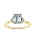thumbnail image 1 of 0.70 Ct Brilliant Emerald Cut Natural Diamond Radiant Halo Engagement Ring for her Solid 14K Yellow Gold Size 5.5, 1 of 8