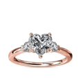 thumbnail image 1 of 0.70 Ct Brilliant Heart Cut Genuine Diamond Sparkle Three Stone Engagement Ring for Women Solid 14K Rose Gold Size 6.5, 1 of 8