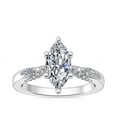 thumbnail image 1 of 0.70 Ct Brilliant Marquise Cut Natural Diamond Marquise Solitaire with Accents Engagement Ring for her Solid 14K White Gold Size 5.5, 1 of 8