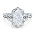 thumbnail image 1 of 0.70 Ct Brilliant Oval Cut Genuine Diamond Sparkle Solitaire with Accents Engagement Ring for Women Solid 14K White Gold Size 6.5, 1 of 6