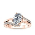 thumbnail image 1 of 0.70 Ct Brilliant Oval Cut Natural Diamond Accents Elegant Halo Ring for Women Solid 18K Rose Gold Size 6, 1 of 8