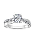 thumbnail image 1 of 0.70 Ct Brilliant Round Shape Genuine Diamond Sparkle Halo Ring for Engagement and Wedding in Solid 18K White Gold Size 6.5, 1 of 8