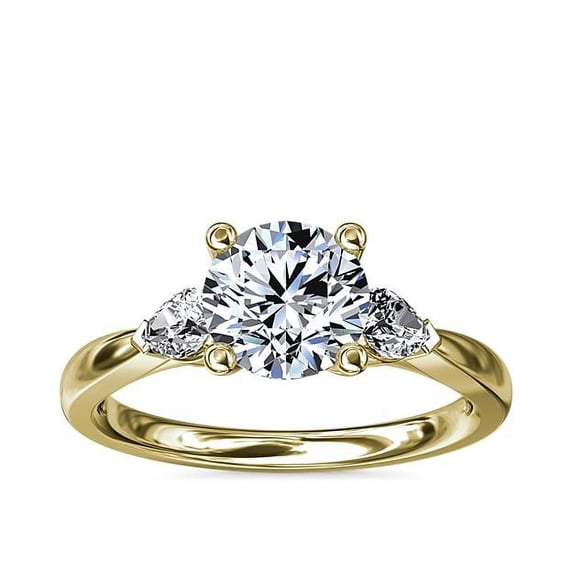 0.70 Ct Brilliant Round Shape Genuine Diamond Sparkle Ring for Engagement and Wedding in Solid 18K Yellow Gold Size 6.5