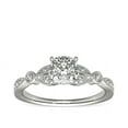 thumbnail image 1 of 0.70 Ct Cushion Cut Genuine Diamond Solitaire with Accents Wonderful Ring for Ladies Solid 18K White Gold Size 10.5, 1 of 6