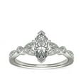 thumbnail image 1 of 0.70 Ct Marquise Cut Natural Diamond Stylish Solitaire with Accents Ring for Anniversary Solid 14K White Gold Size 4, 1 of 6