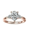 thumbnail image 1 of 0.70 Ct Pear Cut Natural Diamond Stylish Three Stone Ring for Anniversary Solid 14K Rose Gold Size 4, 1 of 8