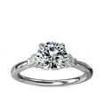 thumbnail image 1 of 0.70 Ct VS1 Clarity Round Cut Genuine Diamond Three Stone Wonderful Ring for Bride in Solid 18K White Gold Size 10.5, 1 of 8