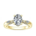 thumbnail image 1 of 0.70 T.C.W Brilliant Oval Cut Natural Diamond Latest Design Solitiare with Accents Engagement Ring for Women Solid 18K Yellow Gold Size 3, 1 of 8