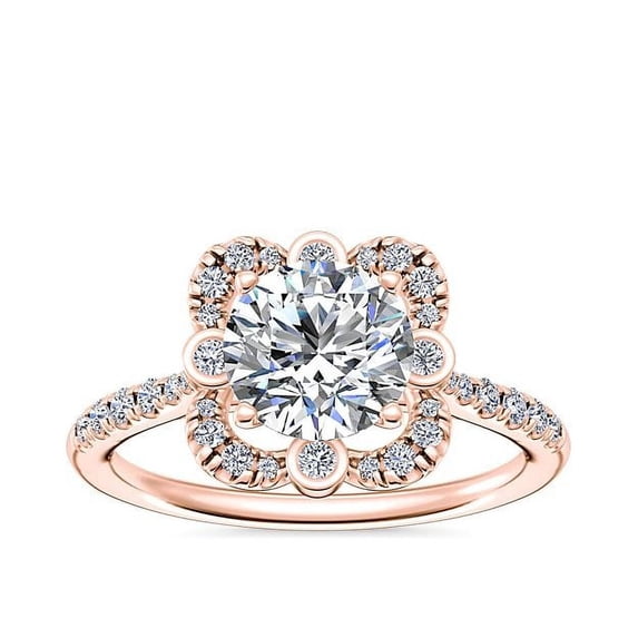 0.70 Ct Round Brilliant Cut Natural Diamond Solitaire Engagement Ring for Ladies in 14K Rose Gold Size 3 (F-G/VS1) by Diamond-Capitals