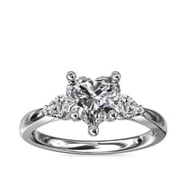 0.70 T.C.W Heart Shaped Natural Diamond Beautiful Three Stone Engagement Ring for Women Solid 950 Platinum Size 7