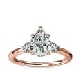 thumbnail image 1 of 0.70 T.C.W Pear Shaped Genuine Diamond Stunning Three Stone Wedding Ring for Women Solid 14K Rose Gold Size 3.5, 1 of 8