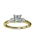 thumbnail image 1 of 0.70 T.C.W Princess Shape Natural Diamond Latest Design Three Stone Wedding Ring for Women Solid 18K Yellow Gold Size 8, 1 of 8