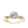 thumbnail image 1 of 0.70 T.C.W Round Shape Natural Diamond Latest Design Solitaire with Accents Wedding Ring for Women Solid 18K Yellow Gold Size 8, 1 of 8