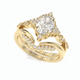 thumbnail image 1 of 0.70 TCW Lab Grown Diamond Oval Cut Bridal Set Engagement Ring 10K Yellow Gold, 1 of 5