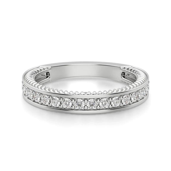 0.70 TCW Round Brilliant Cut Eternity Wedding Ring 925 Silver