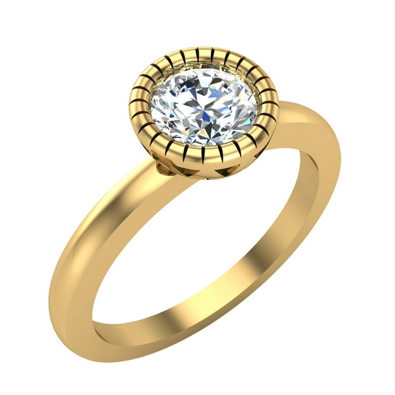 0.71 Carat Simple Vintage Engagement Ring 18K Gold (G,SI)