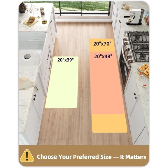 0.71" Extra Thick Anti Fatigue Cushion Kitchen Floor Mat, Easy Clean, Water & Oil Proof, Non Slip, Foam Padded Runner Rug for Front Sink, 20"x 71" Black (2.0 Version)